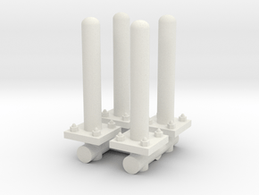 Safety Poles (x4) 1/43 in White Natural Versatile Plastic