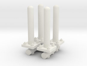 Safety Poles (x4) 1/35 in White Natural Versatile Plastic