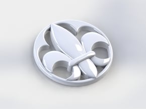 Fleur-de-lis Token 1" in Tan Fine Detail Plastic