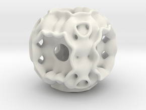 Sphere Cube Pendant in White Natural Versatile Plastic