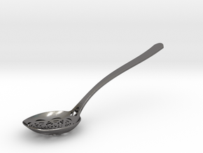 Delicate Laced Spoon in Polished Nickel Steel