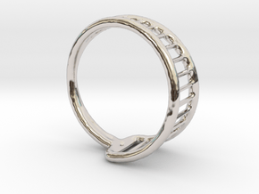 Ring 15 in Rhodium Plated Brass