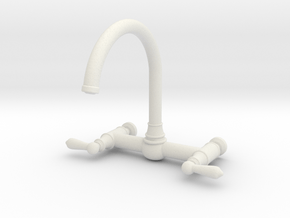 1:6 Wall Mount Deco Bridge Faucet (Laundry) in White Natural Versatile Plastic