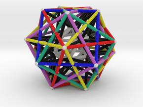 Dodecahedron Starcage with Inner Icosahedron 100mm in Natural Full Color Sandstone