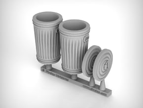 Trash cans 01.  1:43 scale  in White Natural Versatile Plastic
