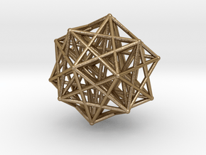 Dodecahedron Starcage with Inner Icosahedron 75mm in Polished Gold Steel