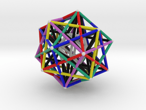 Dodecahedron Starcage with Inner Icosahedron 75mm in Natural Full Color Sandstone