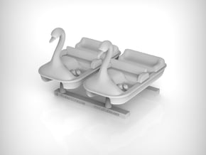 Swan Pedal Boat 01. 1:87 Scale (HO)  x2 Units in Tan Fine Detail Plastic