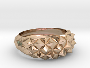 Geometric Cristal Ring 1 US9 in 14k Rose Gold Plated Brass