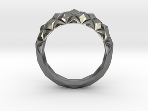AnilloCristalGeometricoUS9-2 in Polished Silver