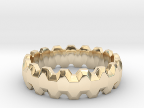 Gear Ring in 14k Gold Plated Brass: 5 / 49