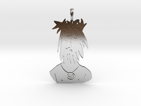 Picasso Jesus pendent in Polished Silver
