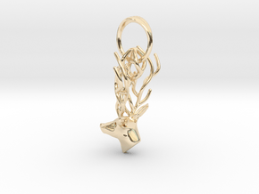 Stag pendant in 14k Gold Plated Brass