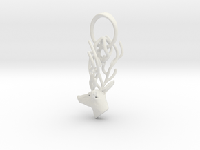 Stag pendant in White Natural Versatile Plastic
