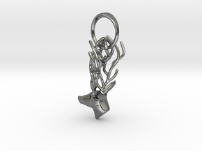 Stag pendant in Polished Silver (Interlocking Parts)
