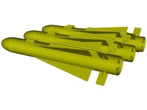 1/18 scale Hughes AGM-65 Maverick missiles x 3 in Tan Fine Detail Plastic