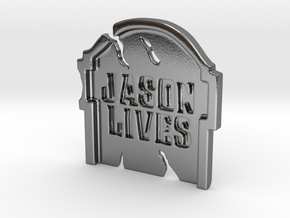 Jason Lives TOMBSTONE Pendant ⛧ VIL ⛧ in Polished Silver: Large