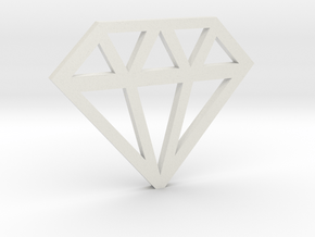 Abstract Diamond Pendant in White Natural Versatile Plastic