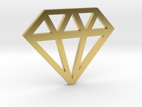 Abstract Diamond Pendant in Polished Brass