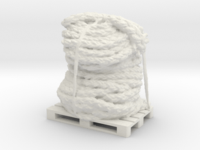 Rope on pallet, original from 3D Scan in White Natural Versatile Plastic: 1:20