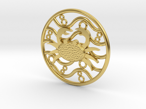 Zodiac -Water Signs- Cancer  in Polished Brass