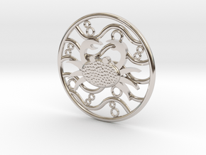 Zodiac -Water Signs- Cancer  in Rhodium Plated Brass