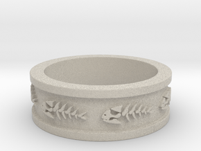 FSM Pirate Fish Ring Size 13 in Natural Sandstone