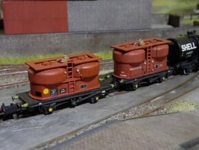 2x N Gauge 20T Prestwin Silos in Tan Fine Detail Plastic