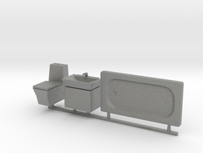 Bathroom Set 01. 1:24 Scale in Gray PA12