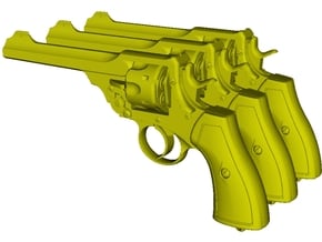 1/12 scale Webley & Scott Mk VI revolvers x 3 in Tan Fine Detail Plastic