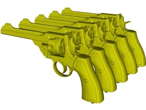 1/12 scale Webley & Scott Mk VI revolvers x 5 in Clear Ultra Fine Detail Plastic