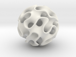 Gyroid Sphere in White Natural Versatile Plastic
