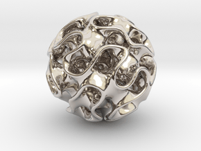 Gyroid Sphere in Rhodium Plated Brass