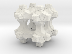 Fractal Cube: 01 in White Natural Versatile Plastic: Extra Small