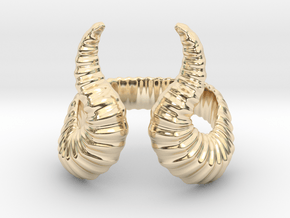 Horn Ring in 14k Gold Plated Brass: 5 / 49