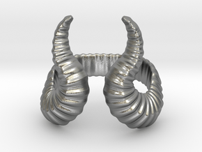 Horn Ring in Natural Silver: 5 / 49