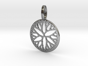Circle of droplets pendant in Polished Silver