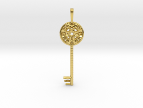 Magic key pendant 5.5cm in Polished Brass (Interlocking Parts)