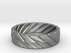 Skew Ring in Natural Silver: 5 / 49
