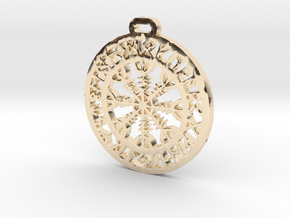 Vegvisir Protection Amulet in 14K Yellow Gold