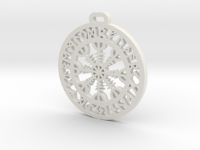 Vegvisir Protection Amulet in White Natural Versatile Plastic