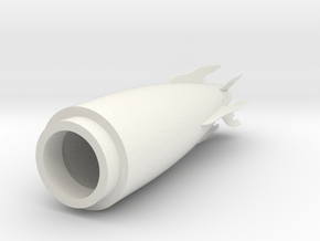 Mk48 Mod 7 Torpedo Aft Body in White Natural Versatile Plastic