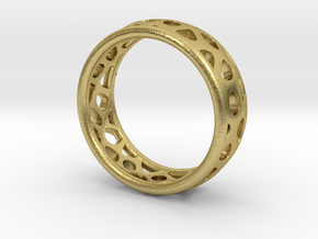 Voronoi ring in Natural Brass