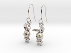 Bunny Earring in Rhodium Plated Brass