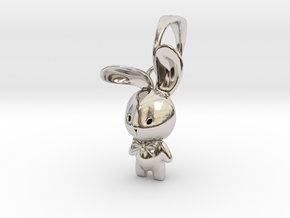 Bunny Pendant in Rhodium Plated Brass