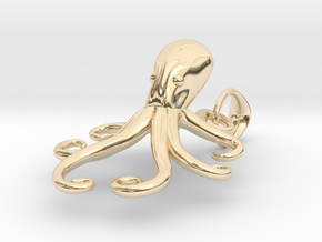 Octopus pendant in 14k Gold Plated Brass