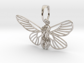 Papillon Butterfly pendant in Rhodium Plated Brass