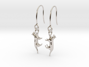 Egyptian cat earring in Rhodium Plated Brass