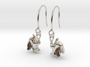 Happy Elephant Earring in Rhodium Plated Brass