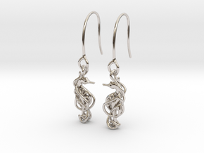 Sea horse earring in Platinum